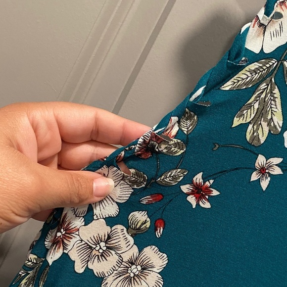 Maurices Dark Teal Floral Midi Sleeveless Dress size 2 - Picture 3 of 7